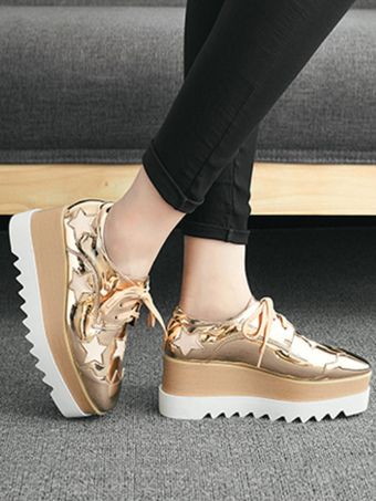 Zapatos Plataforma Dorados Venta al por mayor Zapatos Plataforma Dorados  Online | Milanoo.com