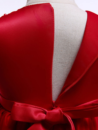 フローラルガールドレス　2026　レースリボン　Aライン　キッズ　ショートフォーマルパーティードレス