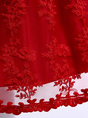 フローラルガールドレス　2026　レースリボン　Aライン　キッズ　ショートフォーマルパーティードレス