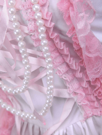 甘いピンクコットンロリータジャンパードレス　2025　リボン　レイヤーフリル　アイドル衣装