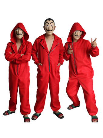 Money Heist Cosplay Dali Red La Casa De Papel Cosplay Jumpsuit Vizard Mask Cosplay Costume Set With 1 Mask