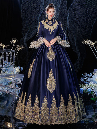 Robe Vintage Rococo Victorien Rétro Costume Opéra Dentelle Coton Cosplay Déguisement Carnaval