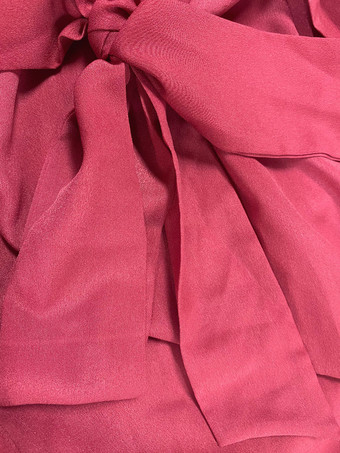 ラップドレス ノースリーブ ブラッシュピンク Vネック ノットスリット プロム マキシドレス