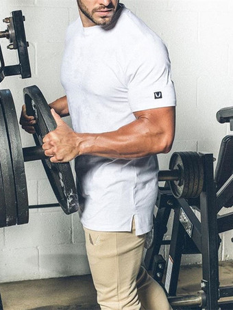 WeißKurzarm Rundhals Basic T-Shirts für Herren