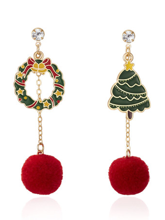 Cadeau Noël Doux Lolita Boucles D'oreilles Perles Bonhomme De Neige Stars Métallique