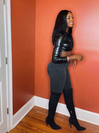 バーニー ブーツ タイト ハイ ブーツオー スエード ポインテッドトゥ セクシーブーツ パーティー