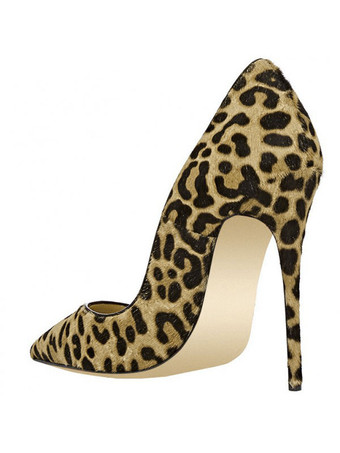 ハイヒール ポインテッドトゥ パンプス フェイクファー ヒョウ柄 スカイハイヒール スリップオン ピンヒール シューズ ヒョウ柄 ハイヒールシューズ 結婚式 二次会 通勤用 仕事 キャバ 卒園式 卒園式 レディース靴