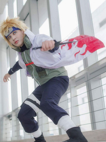 I3C Anime Naruto Cosplay Accessories Props Costume Cape Longue Ninja Perruque Rouge Akatsuki Bandeau Parures de Bijoux Bague Kunai pour Hommes et Femmes 