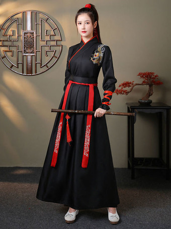 中国風漢服3点セット長袖ポリエステルドレス衣装