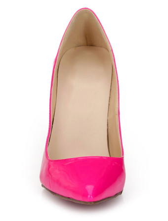 ハイヒール ポインテッドトゥ パンプス ブラック ピンヒール 靴の甲の素材：パテント PU 11.5cm プラスサイズシューズ シューズ レディース靴 結婚式 二次会 通勤用 仕事 キャバ 卒園式 卒園式