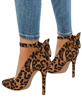 女性用パンプスアンクルストラップポインテッドトゥスティレットヒールボウシックブルゴーニュ