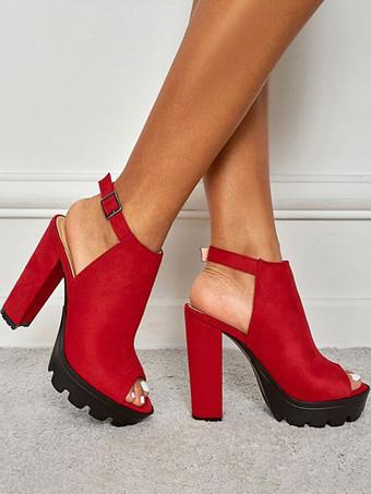 Red peep toe hot sale ankle booties