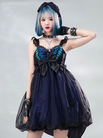 Gothic Lolita JSK Kleid Polyester Schmetterling ärmelloser Lolita Jumper Rock