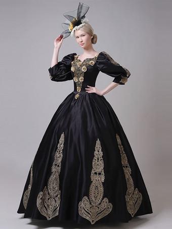Prom Dress Polyester Half Sleeves Classical Lolita Dress Black