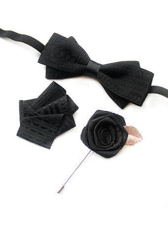 ブラック メンズアクセサリークラシックポリエステルジャカードレッド