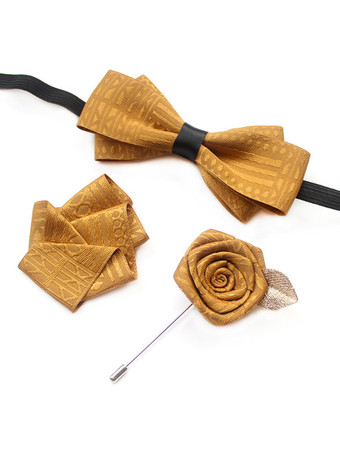 イエローメンズアクセサリークラシックポリエステルジャカードレッド