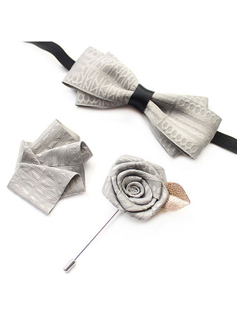 シルバー メンズアクセサリークラシックポリエステルジャカードレッド