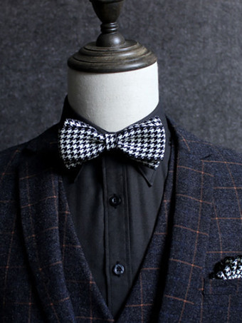 ホワイト メンズアクセサリークラシックポリエステルジャカードブルー