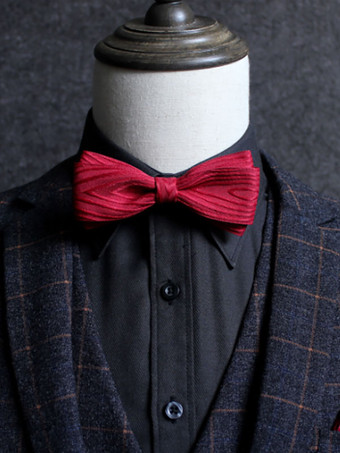 レッド メンズアクセサリークラシックポリエステルジャカードブルー