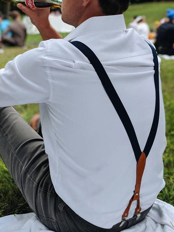 ブラック メンズアクセサリークラシックメタルディテールポリエステルメタリックプルアウトブラック