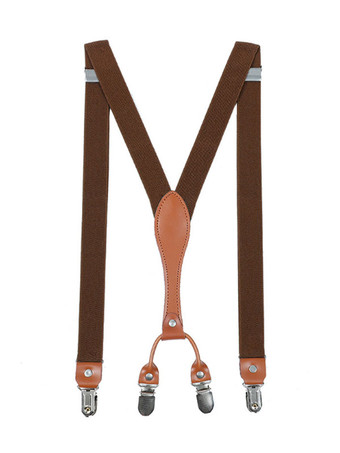 ブラウン メンズアクセサリークラシックメタルディテールポリエステルメタリックプルアウトブラック