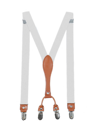 ホワイト メンズアクセサリークラシックメタルディテールポリエステルメタリックプルアウトブラック