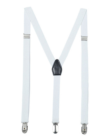 ホワイト メンズアクセサリークラシックメタルディテールポリエステルメタリックプルアウトブラック