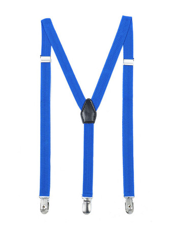 ブルー メンズアクセサリークラシックメタルディテールポリエステルメタリックプルアウトブラック