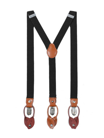 ブラック メンズアクセサリークラシックメタルディテールポリエステルメタリックプルアウトホワイト