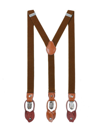 ブラウン メンズアクセサリークラシックメタルディテールポリエステルメタリックプルアウトホワイト