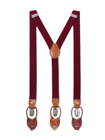 ワインレッド メンズアクセサリークラシックメタルディテールポリエステルメタリックプルアウトホワイト