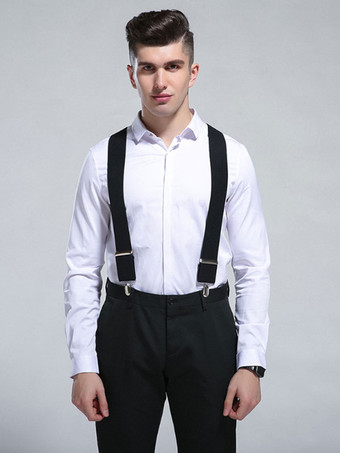 ブラック メンズアクセサリークラシックメタルディテールポリエステルメタリックプルアウトブラック