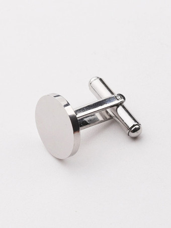 シルバー メンズアクセサリークラシックラウンドメタリックブラック