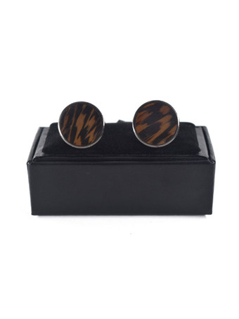 メンズアクセサリークラシックラウンドメタリックコーヒーブラウン