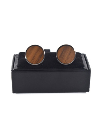 メンズアクセサリークラシックラウンドメタリックコーヒーブラウン