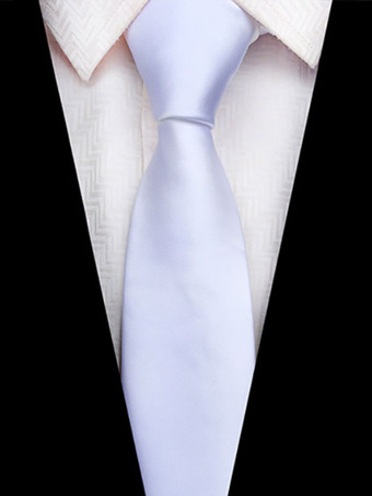 ホワイト メンズドレスネクタイ品質ポリエステルジャカード