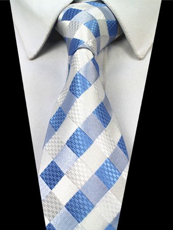 ライトスカイブルーメンズドレスネクタイハイエンドポリエステルジャカード