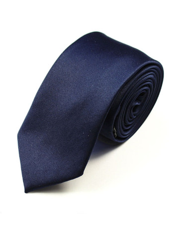 ディープブルーメンズドレスネクタイクールポリエステルジャカード