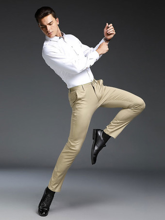 メンズ カジュアル パンツ スリムフィット ファッション ストレート フォーマルウェア プラス ベルベット 厚手 パンツ