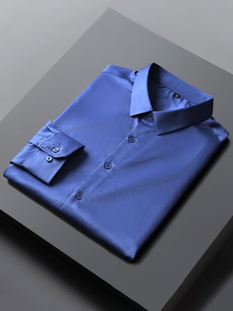 ブルー ドレスシャツメンズシャツメンズドレスシャツクラシック長袖ウェディングホワイトホワイト