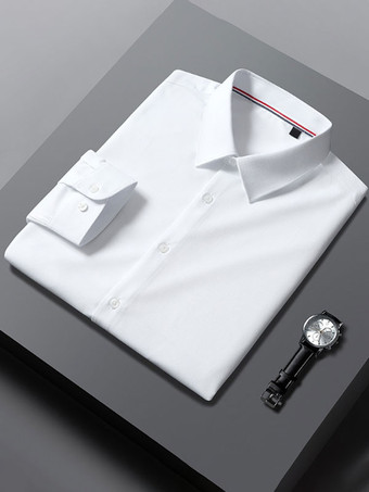 ホワイト ドレスシャツメンズシャツメンズドレスシャツクラシック長袖ウェディングマゼンタライトスカイブルー