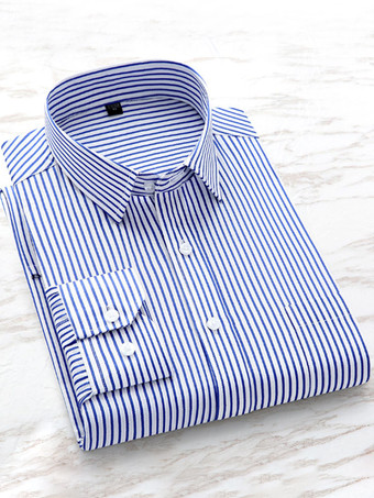 ブルー ドレスシャツメンズシャツメンズ用ドレスシャツクラシック長袖ウェディングホワイトパープル