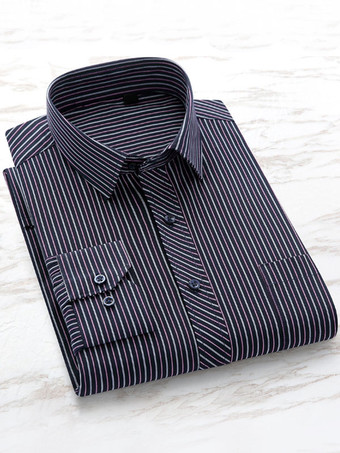 パープル ドレスシャツメンズシャツメンズ用ドレスシャツクラシック長袖ウェディングホワイトパープル