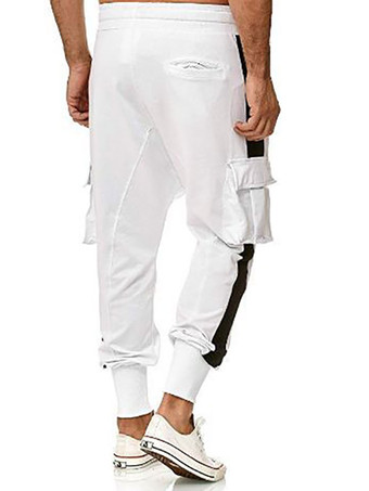 男性用パンツ快適なナチュラルウエストホワイトメンズパンツ