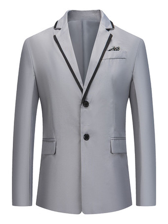 グレイBlazers＆Jackets男性のカジュアルスーツカジュアルな白い灰色のクールなカジュアルスーツ