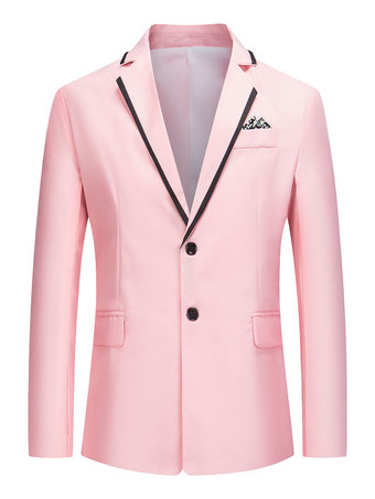 ピンクBlazers＆Jackets男性のカジュアルスーツカジュアルな白い灰色のクールなカジュアルスーツ