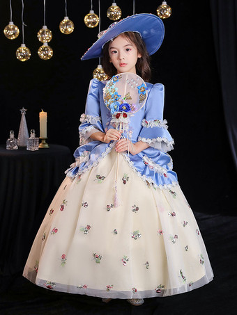 ポリエステルファイバーティーパーティー3/4長袖ポリエステルジャンプスーツゴシックアクアキッズ 'ロリータドレス