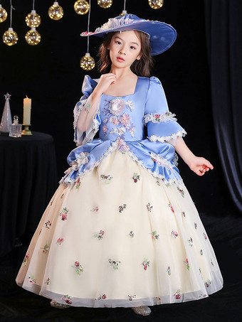 ポリエステルファイバーティーパーティー3/4長袖ポリエステルジャンプスーツゴシックアクアキッズ 'ロリータドレス