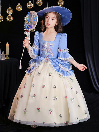 ポリエステルファイバーティーパーティー3/4長袖ポリエステルジャンプスーツゴシックアクアキッズ 'ロリータドレス