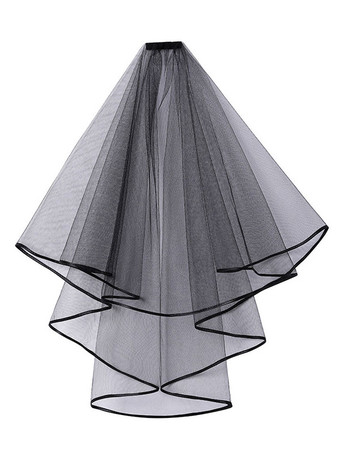 Wedding Veil One-Tier Piping Tulle Classic Bridal Veils